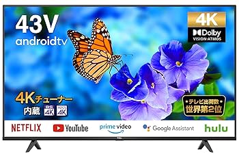 極美品 TCL 43V型 4K Google TV 液晶テレビ スマートテレビ TCL 再生品 テレビ 43型 4K チューナーレス GoogleTV 液晶テレビ